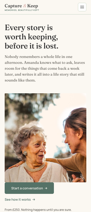 Option 1: Conversation, editorial mobile